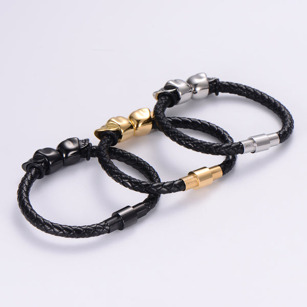 Men Metal Leather Bangles