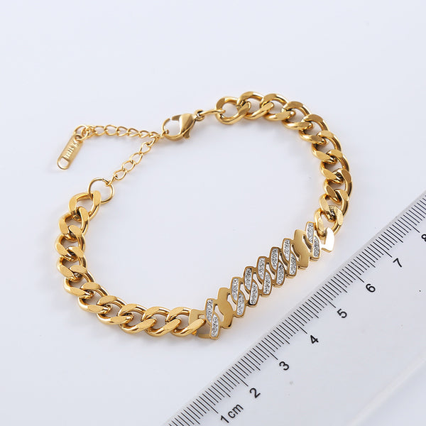 Casual Women Chain Geometric Stainless Steel Electroplating Bracelets