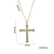 Moderate Luxury Cross Geometric Titanium Steel 18K Gold Plated Necklaces