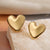 Heart Geometric Copper Electroplating Stud Earrings