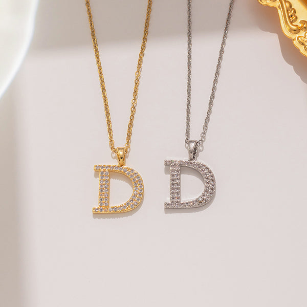 Moderate Luxury Letter Text Number Titanium Steel 18K Gold Plated Necklaces