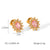 IG Style Sunflower Geometric Stainless Steel Zircon Inlay Earrings