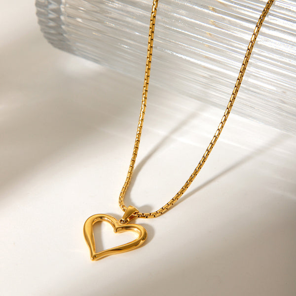 IG Style Chain Heart Heart Stainless Steel Electroplating Necklaces