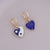 Women Retro Metal Vintage Heart Alloy Oiling Earrings