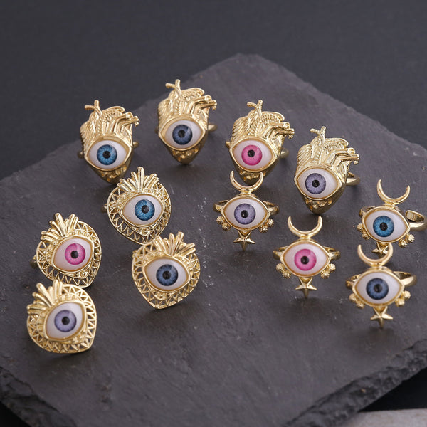 Women Eye Metal Copper Electroplating Rings