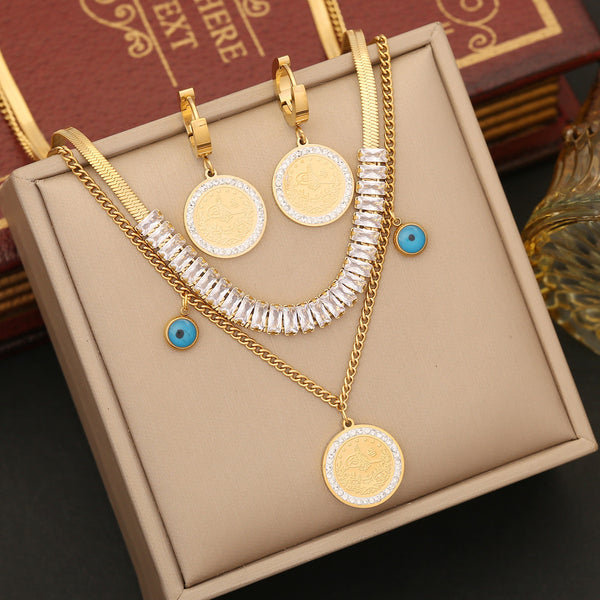 Expressive Eye Stainless Steel Electroplating Necklaces