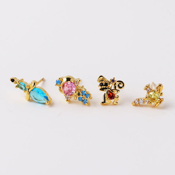 Moderate Luxury Cartoon Cartoon Zircon Zircon Inlay Earrings