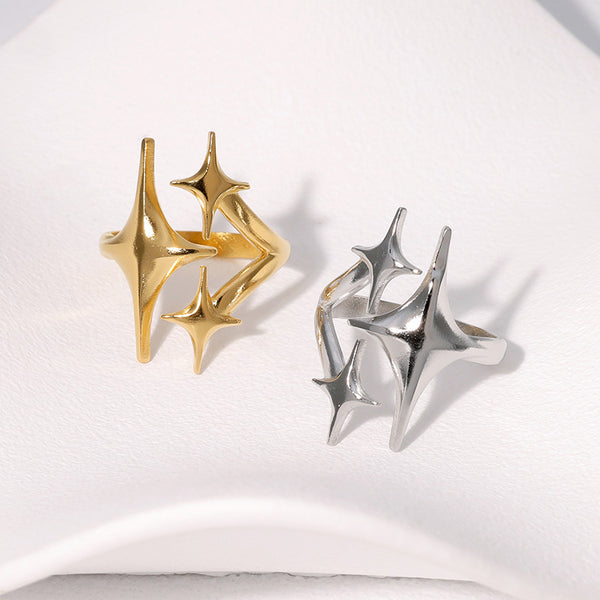 Niche Star Star Stainless Steel Electroplating Rings