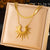 Women Fashion Fan-Shape Stainless Steel Electroplating Jewelry Sets