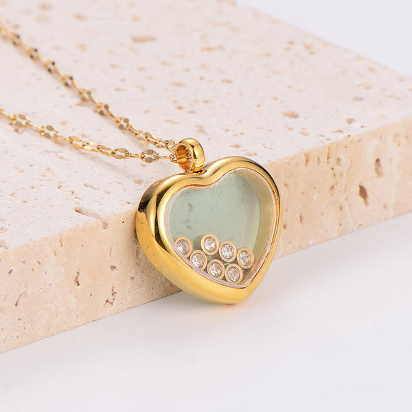 Expressive Heart U-Shape Stainless Steel Electroplating Necklaces