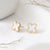 Natural East Asia Symbol Geometric Titanium Steel 18K Gold Plated Stud Earrings