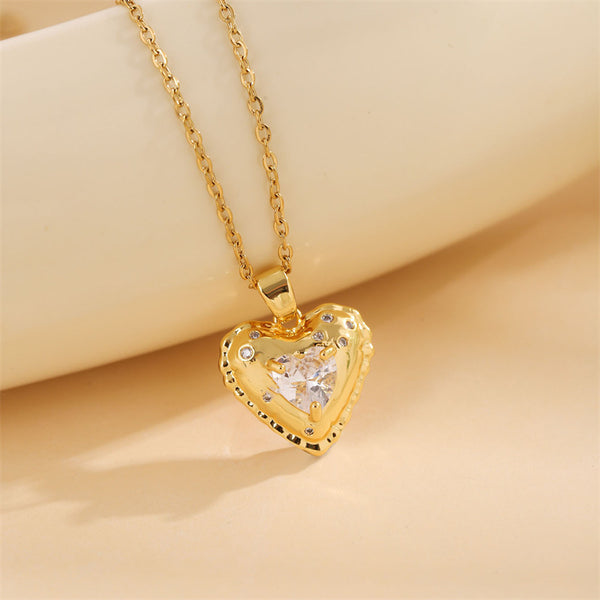 Minimalist Heart Stainless Steel Electroplating Necklaces