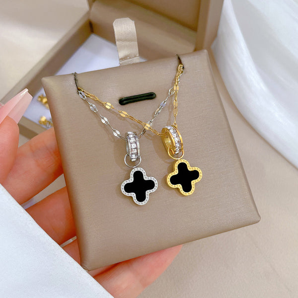 Cartoon Flower Gourd Geometric Titanium Steel Electroplating Necklaces