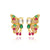 Luxurious Butterfly Chinese Zodiac Animal Copper Diamond Inlay Earrings