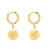 Fashion Round Circle Geometric Heart Stainless Steel 18K Gold Plated Earrings