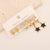 Fashion Heart Fan-Shape Pentagram Star Stainless Steel Oil Dripping Earrings