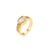 Women Heart Stainless Steel 18K Gold Plated Rings