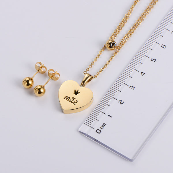 Women Korean Heart Titanium Steel Electroplating Pendants