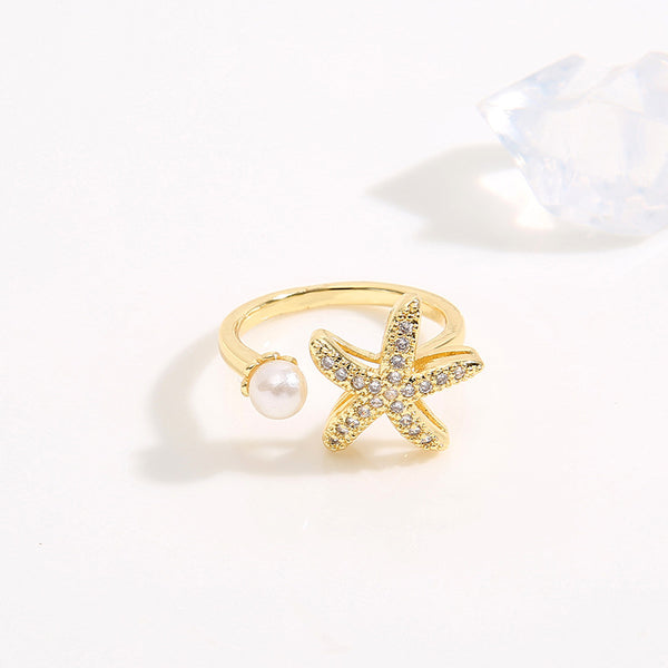 Women Star Star Copper Electroplating Rings