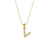 Fashion Round Stripe Number Text Letter Stainless Steel 18K Gold Plated Necklaces