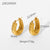 IG Style Round Stainless Steel 18K Gold Plated Earrings