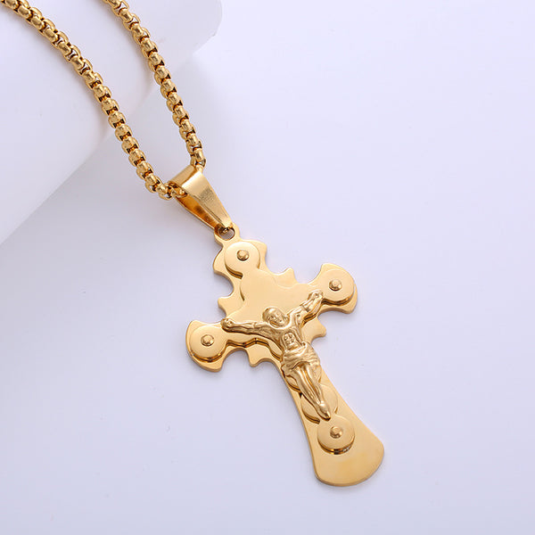 Hip Hop Men Cross Cross Titanium Steel Electroplating Pendants