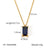 IG Style Quadrilateral Geometric Stainless Steel Zircon Inlay Necklaces