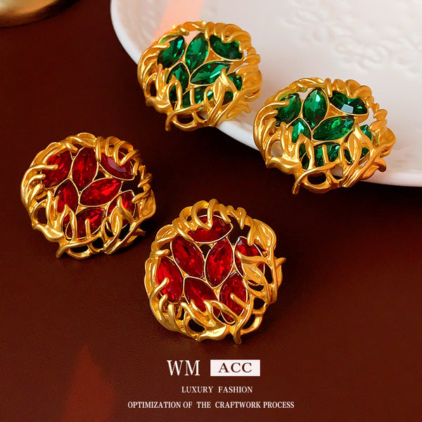 Fashion Flower Geometric Alloy Electroplating Earrings