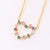 Women Diamond Metal Rainbow Heart Copper Necklaces