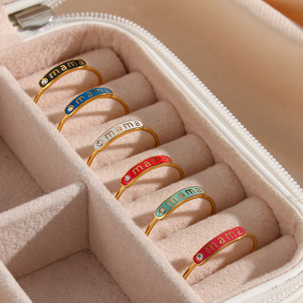 Women Geometric Stainless Steel 18K Gold Plated Rings