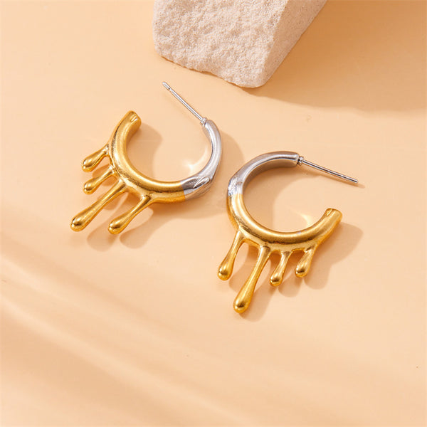 Fashion Irregular Stainless Steel Electroplating Earrings