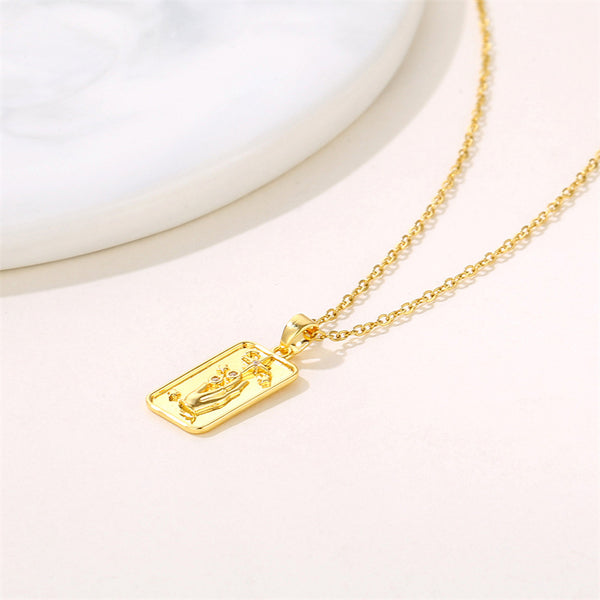 Minimalist Quadrilateral Geometric Stainless Steel Electroplating Necklaces