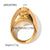 Women IG Style Circle Sphere Geometric Stainless Steel 18K Gold Plated Rings