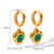 IG Style Heart Geometric Stainless Steel Zircon Inlay Earrings