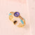 Niche Unisex Eye Geometric Resin Oil Dripping Electroplating Rings