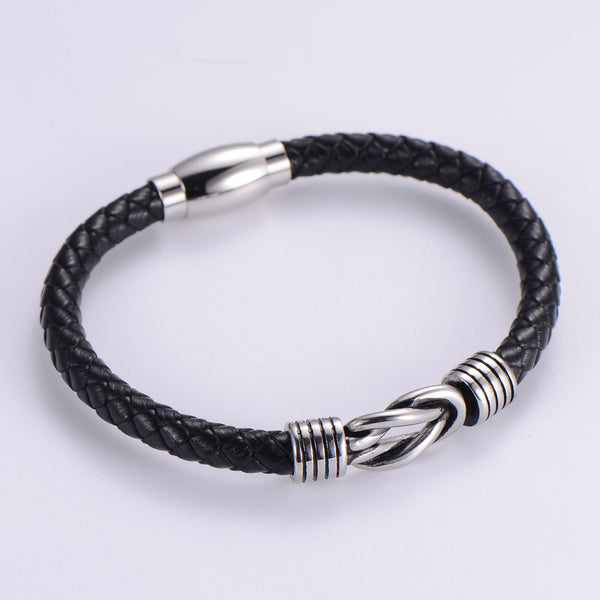 Men Metal Leather Bangles