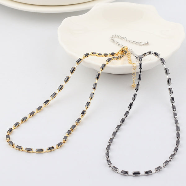 Women Diamond Metal Geometric Geometric Zircon Necklaces