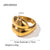 Women IG Style Circle Geometric Stainless Steel 18K Gold Plated Rings