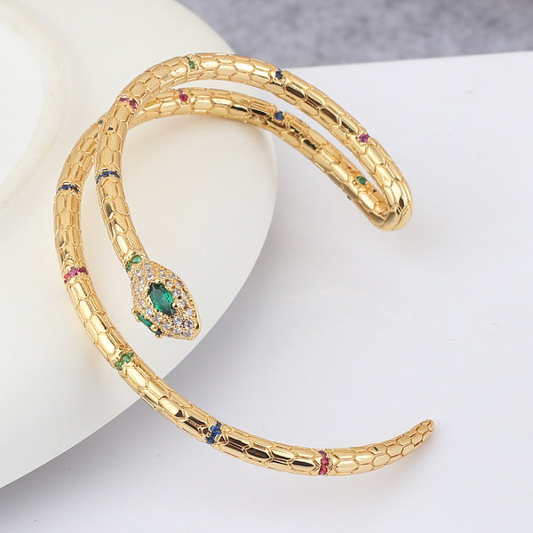 Women Diamond Metal Chinese Zodiac Animal Zircon Bangles