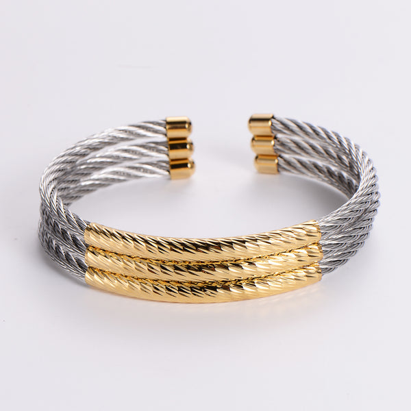 Street Circle Stainless Steel Electroplating Bangles