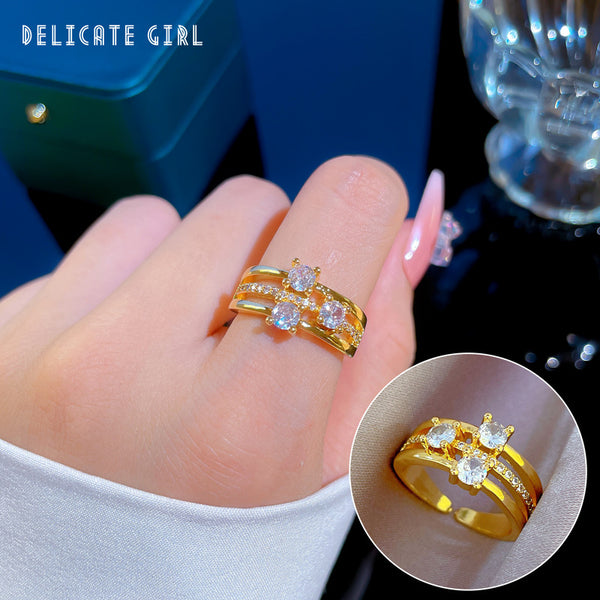 Women Star Crown Brass Rings