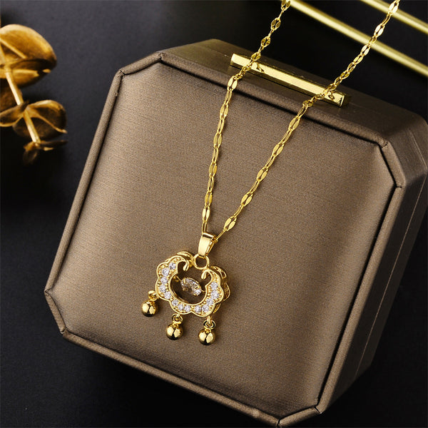 Geometric Titanium Steel 18K Gold Plated Necklaces