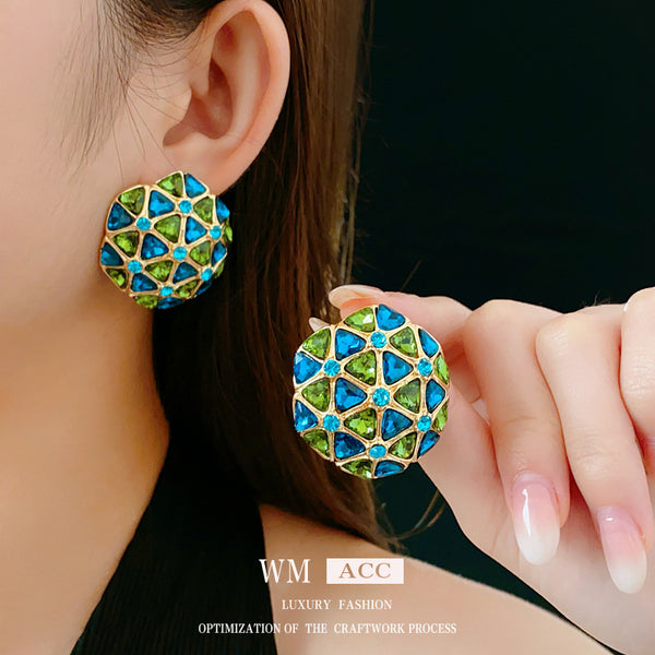 Medieval Round Triangle Geometric Alloy Electroplating Earrings