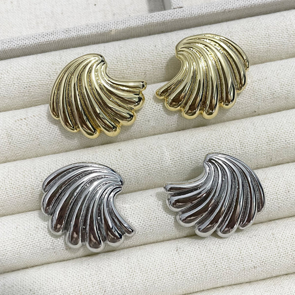 Fashion Asymmetrical Copper Electroplating Stud Earrings