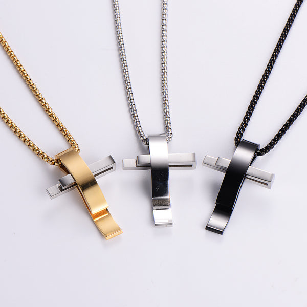 Minimalist Cross Stainless Steel Electroplating Pendants