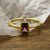 Women Square Geometric Copper Inlay Rings