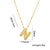 Letter Text Number Titanium Steel 18K Gold Plated Necklaces