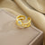 Moderate Luxury Geometric Copper 18K Gold Plated Rings