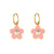 Fashion Circle Geometric Flower Stainless Steel 18K Gold Plated Earrings