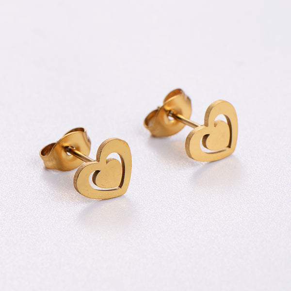 Natural Heart Bell Droplet Stainless Steel Resin Jewelry Sets